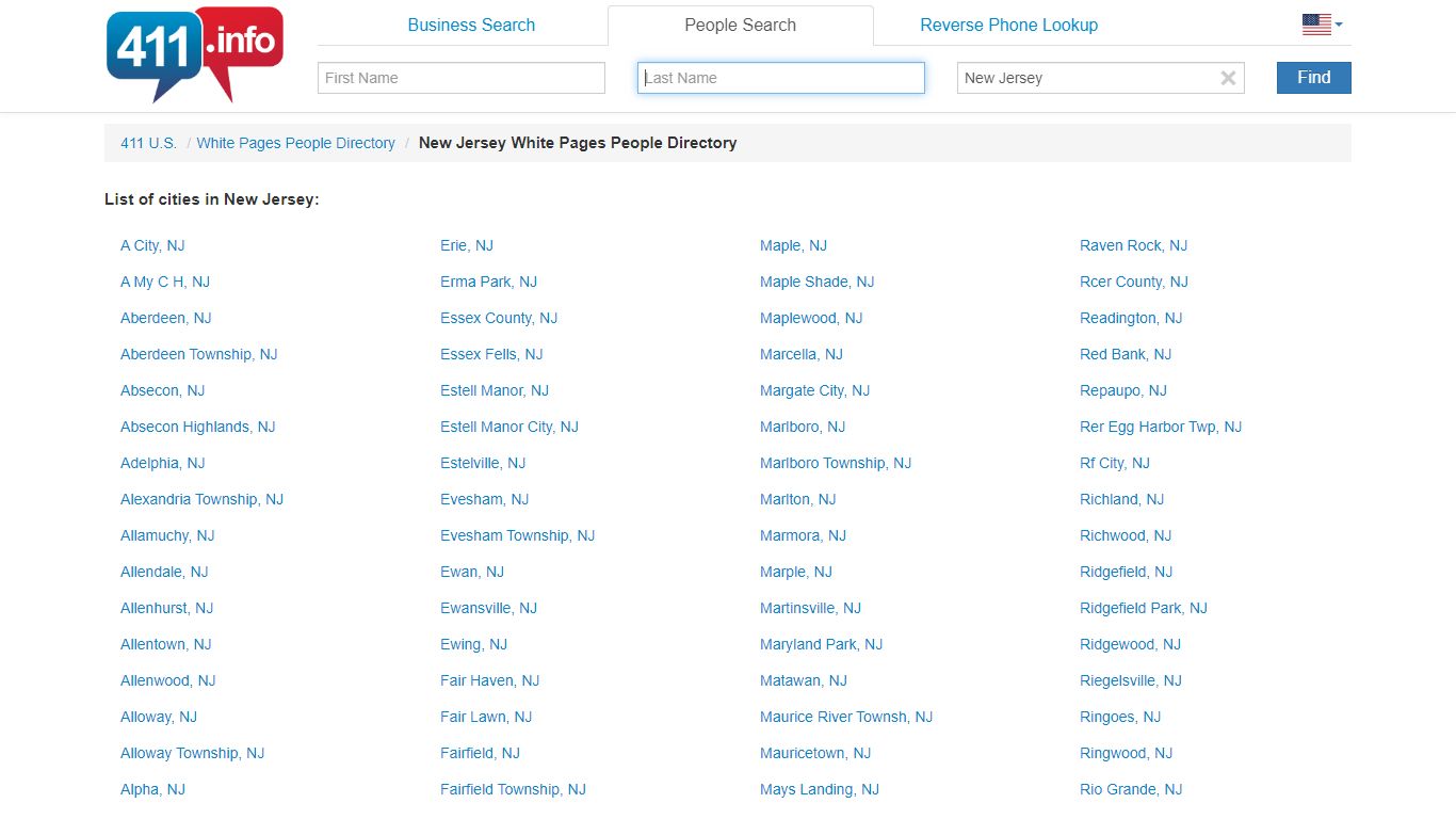 New Jersey White Pages People Directory - 411.info™